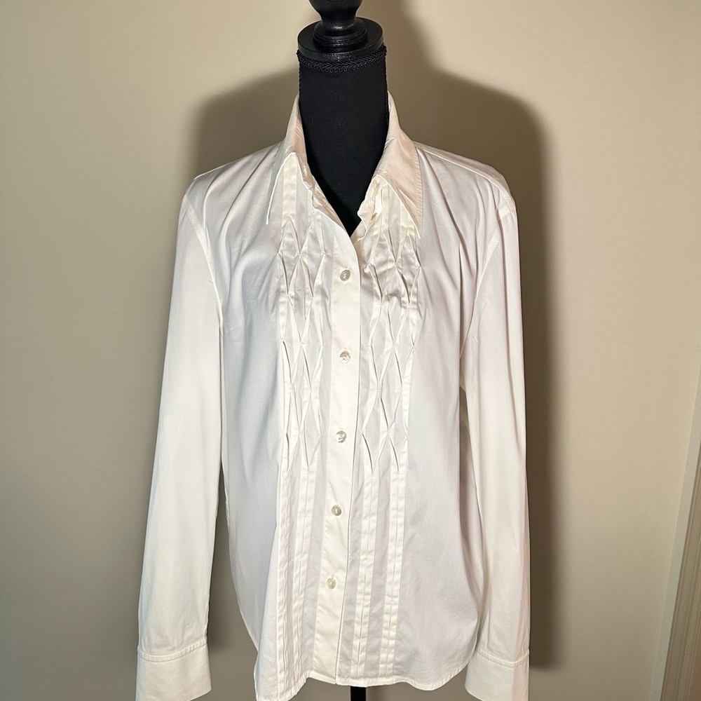 Vintage Escada White Tuxedo Blouse